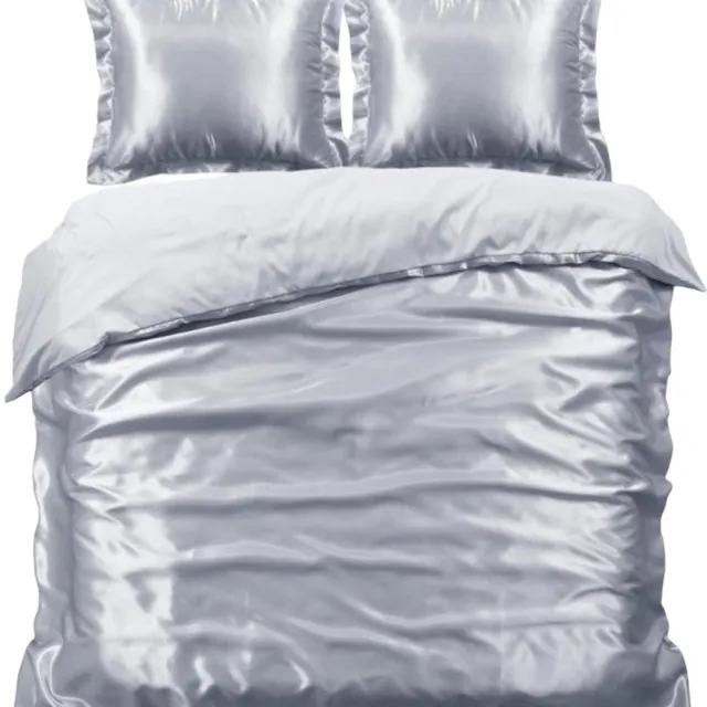 Beauty Silk Dekbedovertrek - 200x200/220 - Glans Satijn - Grijs