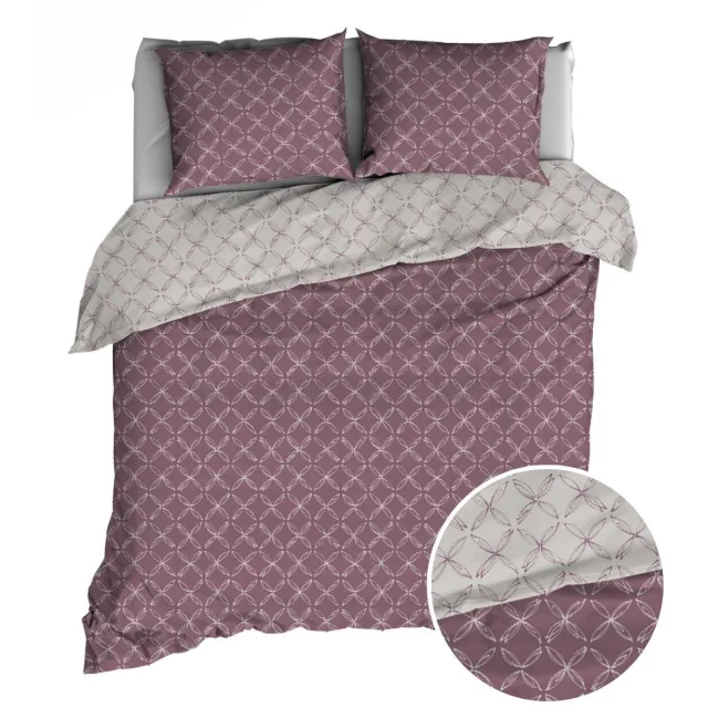 Satin D Or Satin d'Or Curling - Dekbedovertrek - Lits-jumeaux - 260x200/220 cm + 2 kussenslopen 60x70 cm - Oud-Rose Roze