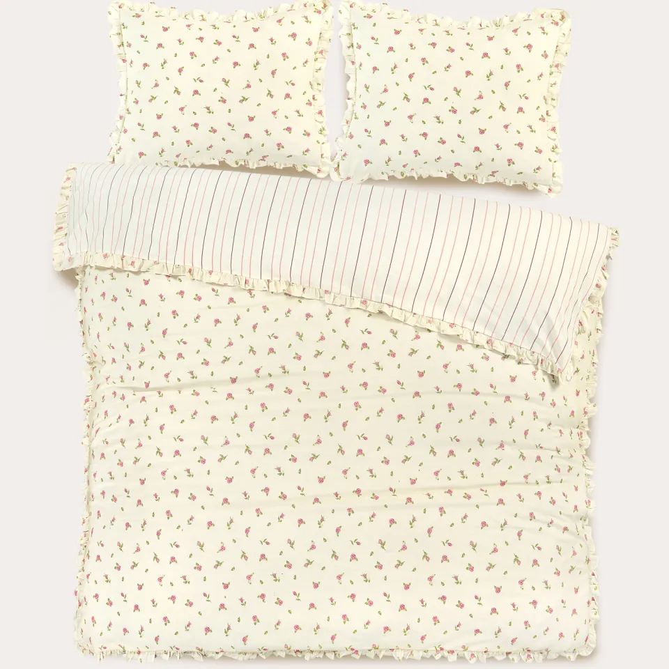 NOUS Living katoenen dekbedovertrek 2-persoons (200x220 cm) Roze