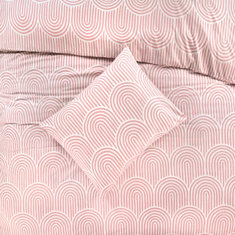NOUS Living Rainbow katoenen grafische 2-persoons dekbedovertrek 200x220 cm - roze, foto 5