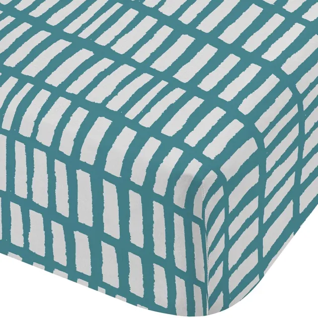 Ibenzoa Luxueus Geometrisch Ontwerp Blauwgroen Laken en Kussenslopen Set voor Comfortabel Slapen