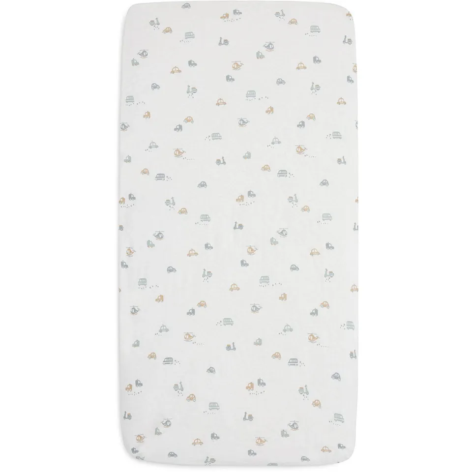 Jollein jersey hoeslaken ledikant On The Go offwhite/blauw/beige, foto 3