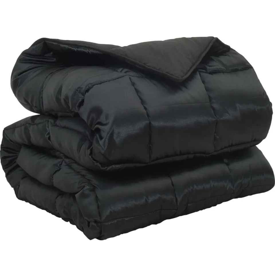 vidaXL Winter Dekbed 135 x 220 cm 450 gsm Satijn en microvezel Zwart, foto 3
