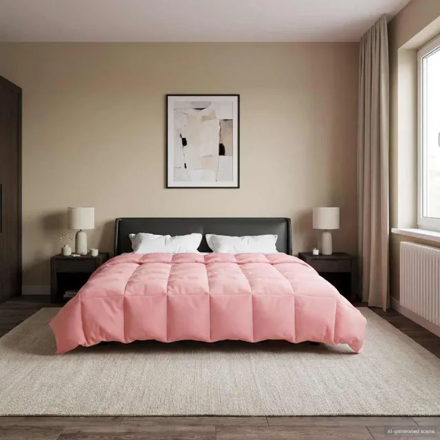vidaXL Vol jaar dekbed 240 x 260 cm Microfiber (100% polyester) Roze