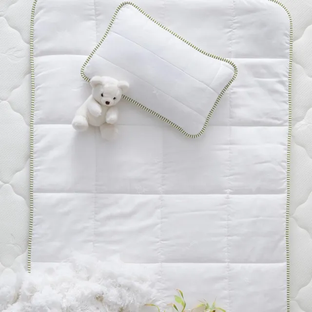 Little Hibboux Greeny Bamboo dekbed 100x150 bamboe dekbed Wit
