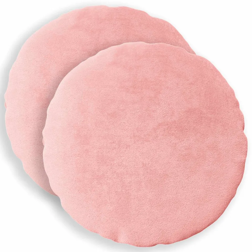 vidaXL Kussensloop 2 st HEERLEN Roze Dia. 60 cm Flanel