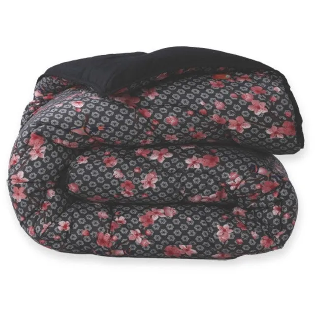 Beau Maison Dekbed Zonder Overtrek Japon Black | Easy Dekbed Uni | 200x200/220cm + 2 Kussenslopen 60x70cm Zwart
