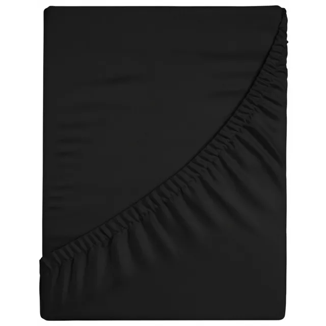 Dreamers Den Premium Jersey Elestaan - Biologisch Katoen - Hoeslaken - Zwart - 200x210 cm - 35 cm hoekhoogte
