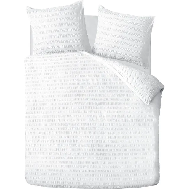Lanotte® Dekbedovertrekset Lanotte® - 140x200/220 + 1*60x70 - Amalfi Collectie - Seer Sucker White
