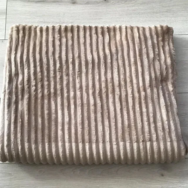 Eurofirany Zachte Beige Microvezel Plaid 220x200cm met Ribbelpatroon
