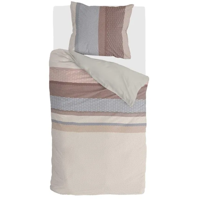 BYRKLUND Dekbedovertrek Striped Chic - 140x220 - 100% Polyester - Taupe