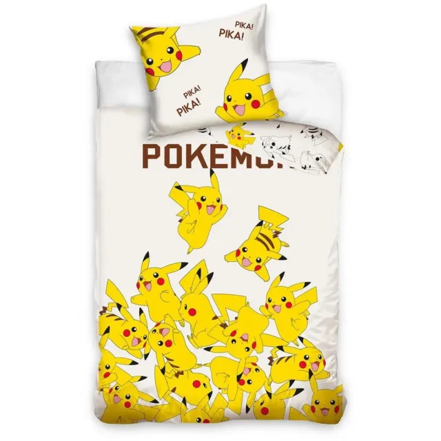 Pokémon Pikachu Dekbedovertrek crème - 140 x 200 cm - 70 x 90 cm multicolor