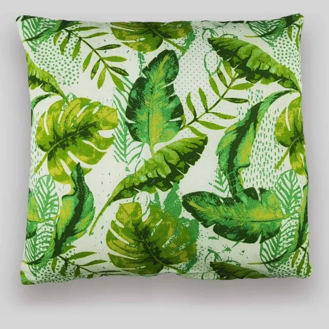 NATALIA- Tekstylia Domowe Katoenen kussensloop 40x40 cm met monstera bladeren motief Multicolor