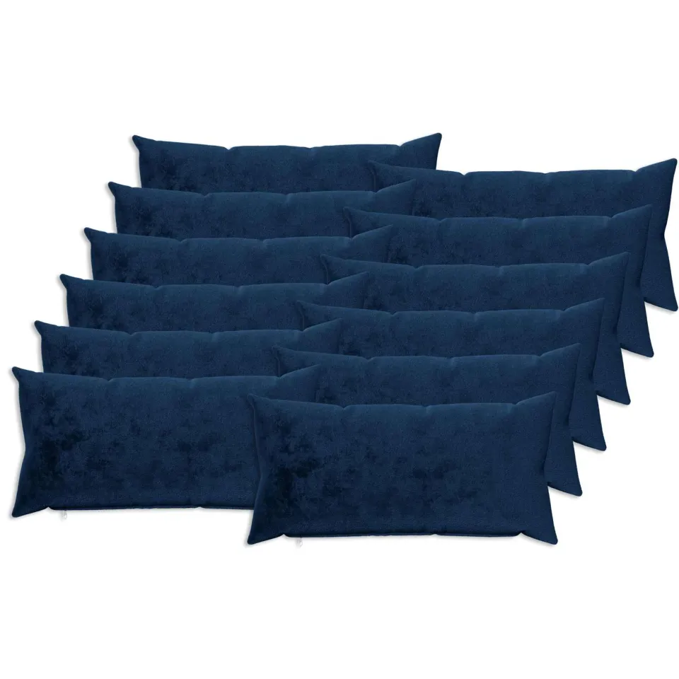 vidaXL Kussensloop 12 st HEERLEN Marineblauw 40 x 80 cm Flanel, foto 3