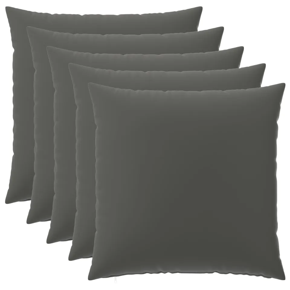 vidaXL Kussensloop 6 st HEERLEN Antraciet 80 x 80 cm Polyester Anthraciet