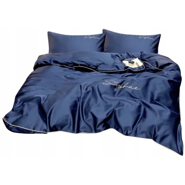 cotton world Luxe Dekbedovertrek Donkerblauw - 3 Delige Microvezel