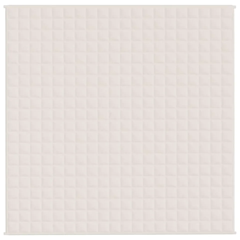 vidaXL Verzwaringsdeken 200x200 cm 9 kg stof lichtcrèmekleurig