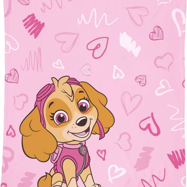 PAW Patrol Fleece plaid, Graffiti - 125 x 150 cm - Polyester Roze