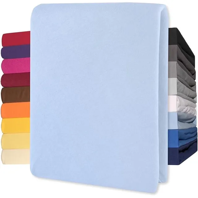 Lucina Hoeslaken Jersey Katoen Stretch 30cm Hoge Hoek - aqua 140x200cm - 160x200cm