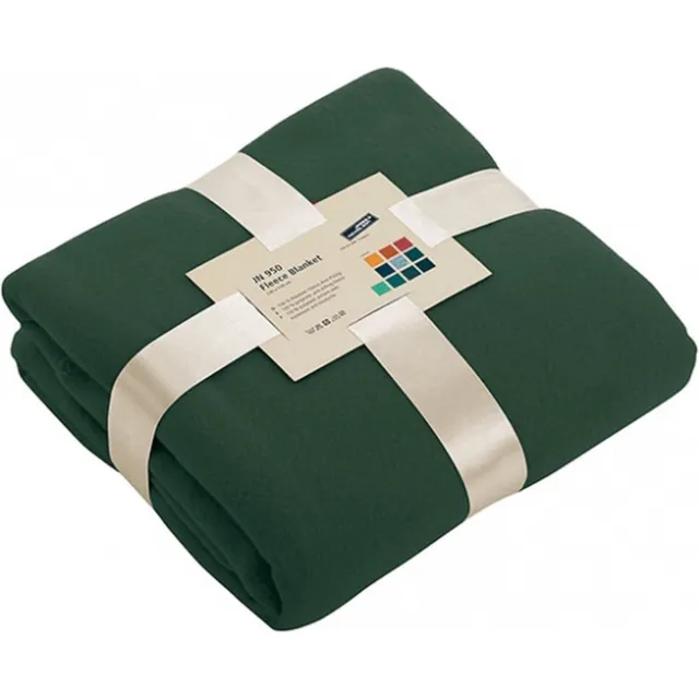 James & Nicholson Fleece bankdeken/plaid - 1x - donkergroen - 130 x 170 cm - 240 grams - pluisvrij - wasbaar