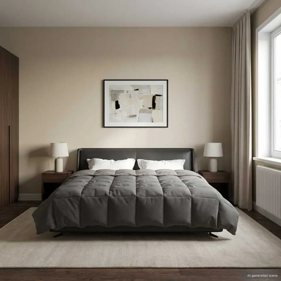 vidaXL Winter Dekbed 220 x 240 cm Winter Microfiber (100% polyester) lichtgrijs, foto 4