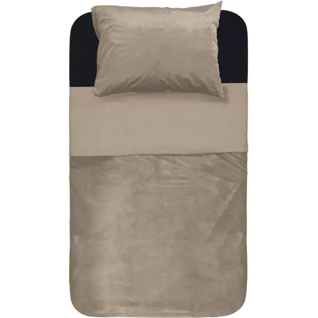 Sleeptime dekbedovertrek Velvet Piping Taupe / Grijs