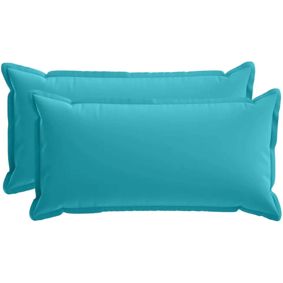 vidaXL Kussensloop 2 st HOUTEN Turquoise 40 x 80 cm Polyester