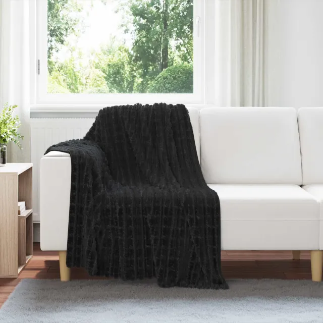 vidaXL plaid Zwart 150 x 130 cm 0,45 kg Fleece, foto 2