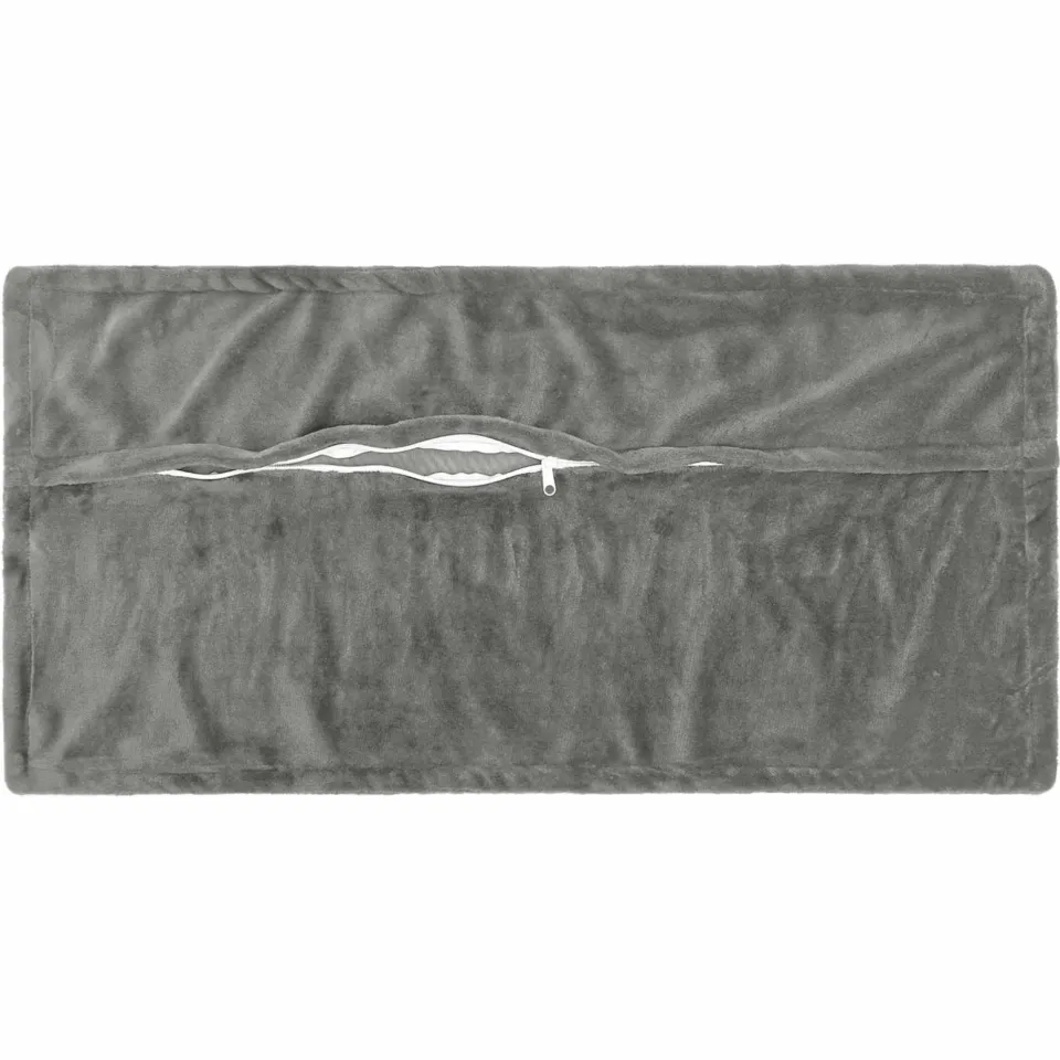 vidaXL Kussensloop 12 st HOUTEN Donkergrijs 40 x 80 cm Flanel, foto 4