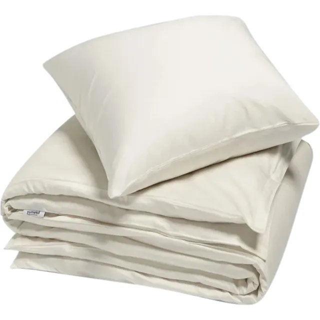 Yumeko dekbedovertrek katoensatijn warm wit 140x220 + 1/60x70 - Bio, eco & fairtrade Warm White
