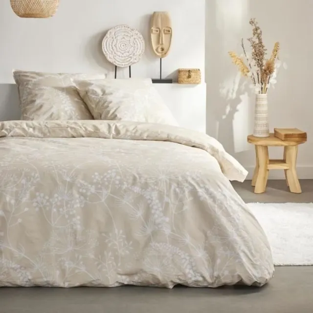 Today Beddengoedset - TODAY - Sunshine - 0.2 bloemenprint - 2 personen - 220 x 240 cm - 100% katoen 57 draden Beige