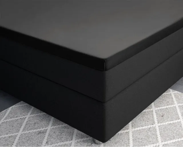 Primaviera Deluxe Satijnen - Topper Hoeslaken - 90 x 220 - Zwart