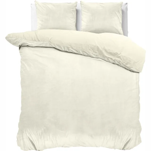 Sleeptime Velvet Touch - Dekbedovertrekset - Tweepersoons - 200x200/220 + 2 kussenslopen 60x70 - Creme