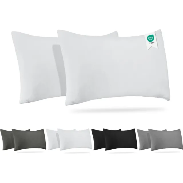 BARBONS kussensloop 40 x 60 set van 2 - Jersey 165 g/m² kussenhoes - 100% Katoen - wit