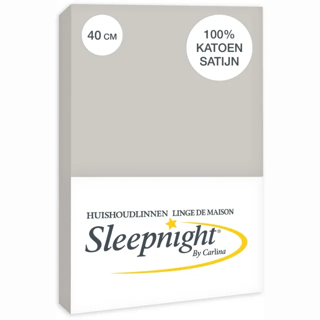 Sleepnight Hoeslaken Satijn 40 cm Grijs - 90 x 200 cm - [Grijs]