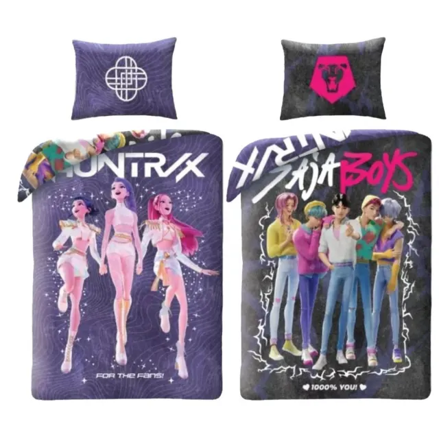 KPop Demon Hunters Demon Hunters dekbedovertrek K-pop Fans tweezijdig 140 x 200 cm - 70 x 90 cm - polyester Multi