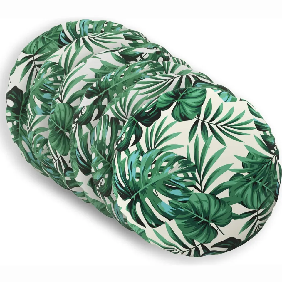 vidaXL Kussensloop 6 st HEERLEN Bladpatroon Dia. 60 cm Polyester Groen