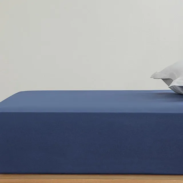 English Home Timeless Hoeslaken - Novella Premium - 100% Katioen - Met elastiek - 100 x 200 cm - Donker Blauw