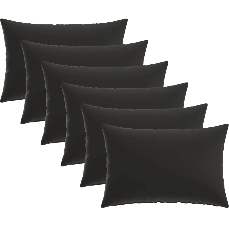 vidaXL Kussensloop 6 st HEERLEN Zwart 40 x 60 cm Polyester
