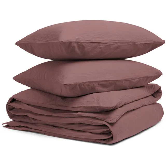 Yumeko dekbedovertrek hennep/katoen deep raspberry 240x220 + 2/60x70 - Biologisch & ecologisch