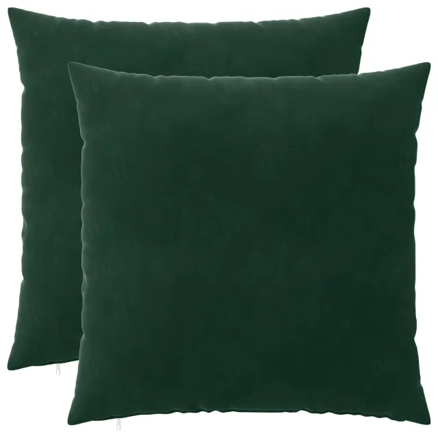 vidaXL Kussensloop 2 st HEERLEN Donkergroen 65 x 65 cm fluweel groen, foto 3