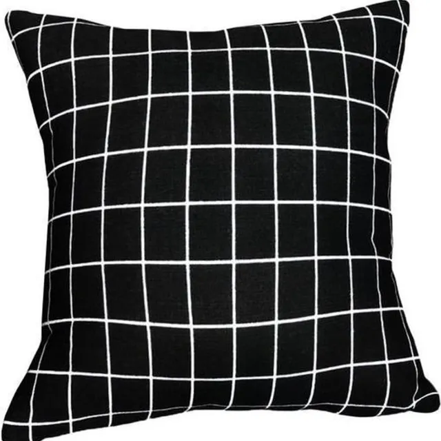 QUVIO Kussensloop 45 x 45cm Vierkantjes / Kussenhoesjes / Kussenbeschermer / Omtrek kussen - Zwart
