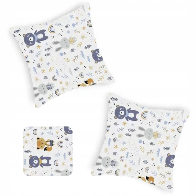 Designpremium Krimwit Kussensloop Bosdieren 40x40 cm - 2 Stuks