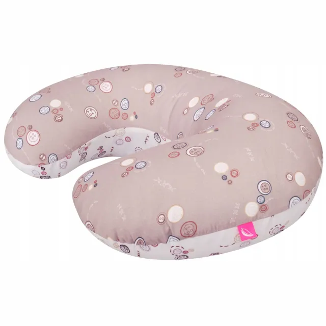 Motherhood Justyna Garstecka Motherhood Hoes voor Beanbag Standaard - Katoen Satijn - Roze met Knoppen