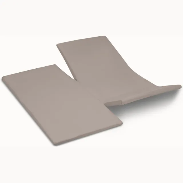 YOON hoeslaken katoensatijn dubbele split taupe - 160x200 cm - GOTS gecertificeerd 100% katoensatijn