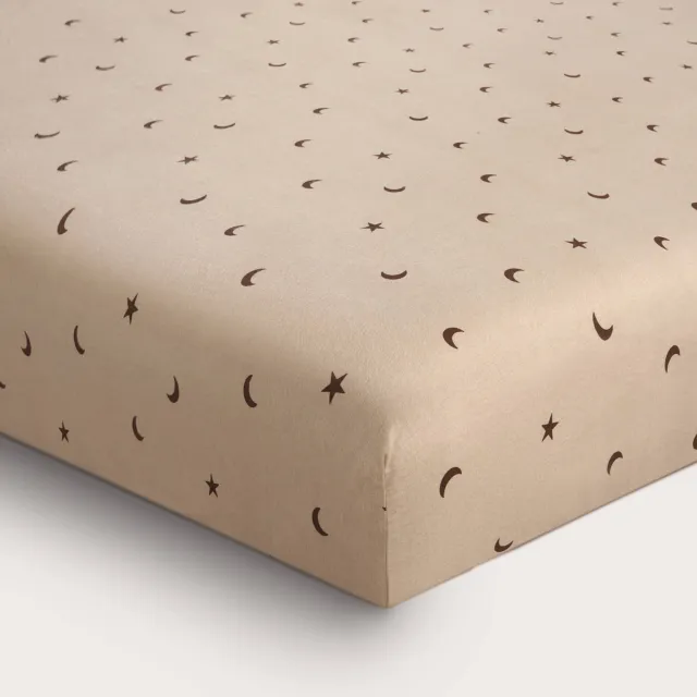 NOUS Kids flanellen kinderhoeslaken 70x150 cm - beige