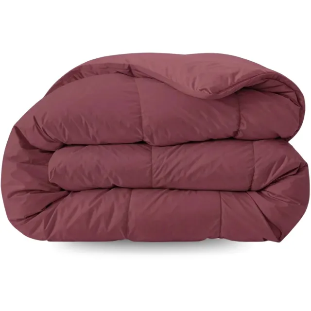Zelesta Pure Uni Bordeaux Rood 160x220cm - Katoenen dekbed zonder overtrek - Wasbaar dekbed - Hoesloos dekbed - 2 in 1 Dekbed met vaste overtrek