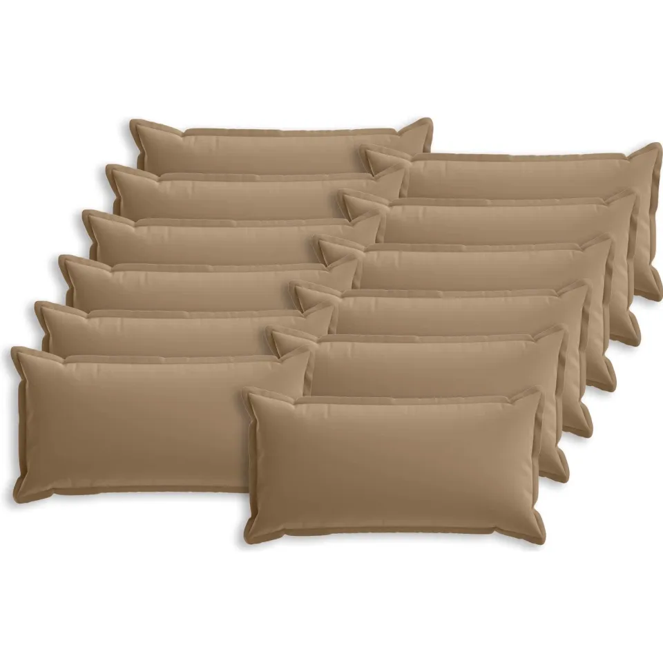 vidaXL Kussensloop 12 st HOUTEN Taupe 40 x 80 cm Polyester