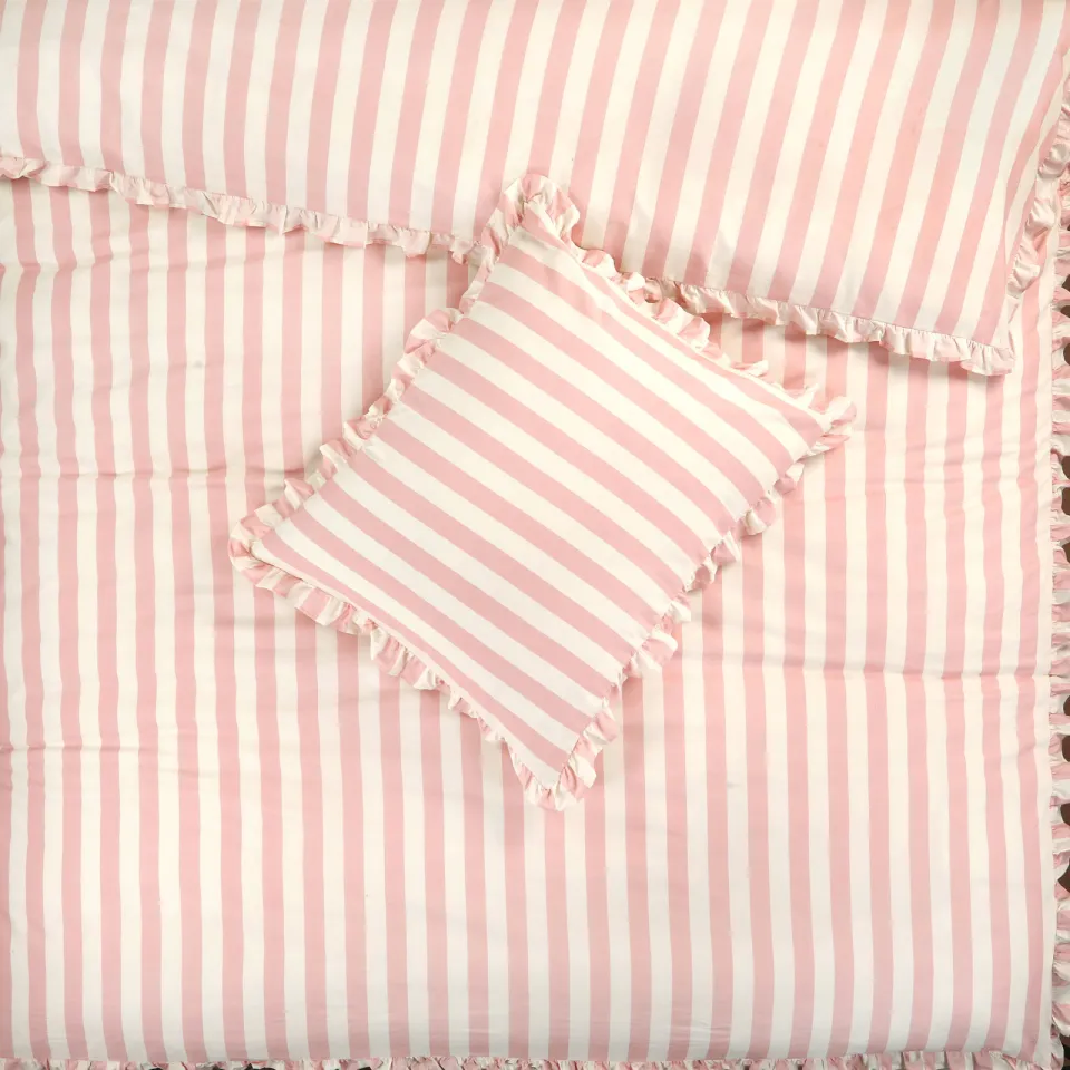 NOUS Living katoenen dekbedovertrek 2-persoons (200x220 cm) roze, foto 3