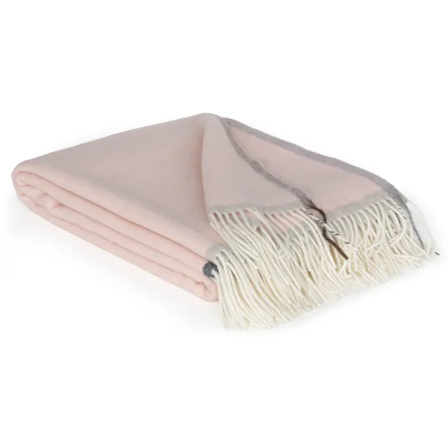 Most Plaid Milano rosa orlo - 90% Merino wol, 10% Kasjmier wol - 140 x 200 cm - roze